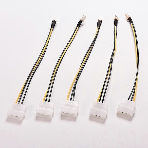 5 kpl 4-nastainen Molex/IDE - 3-nastainen CPU-kotelotuulettimen virtaliitäntäkaapelisovitin 20cm