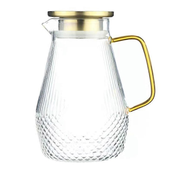 Kande, 1600 ml/54 oz vandkande, glaskande med låg, varmebestandig borosilikatglaskande