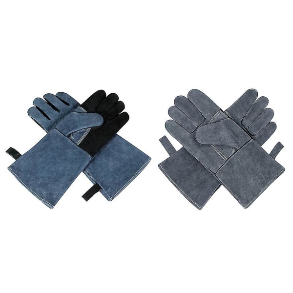 Värme- och brandbeständiga handskar för svetsarbete Hemuppgifter Anti skållning Mjuk Grey