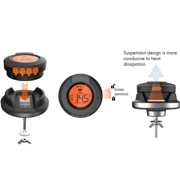 2x Trådløs Bluetooth Grill Elektronisk Smart Ovn Termometer Køkken Mad Grill Termometer