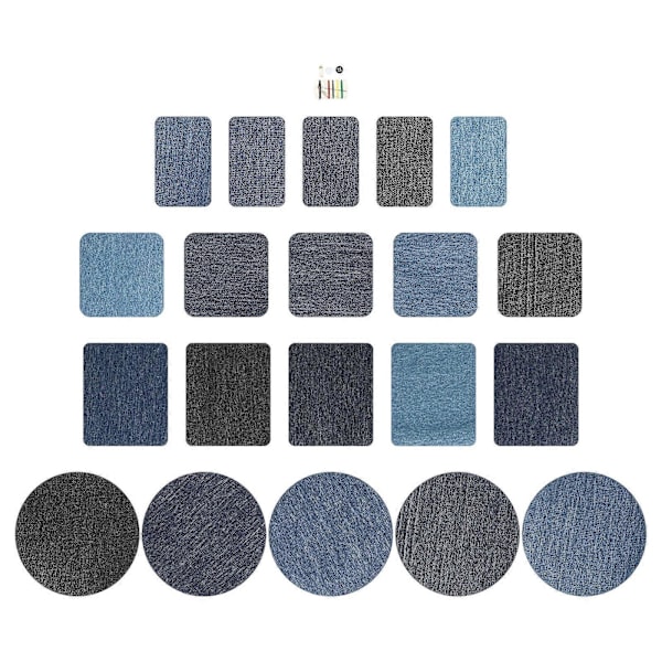 20 st Stryk-på-lappar Armbågslapp Knälapp Reparationslappar DIY för Kläder Jeans Tyg Sömnad