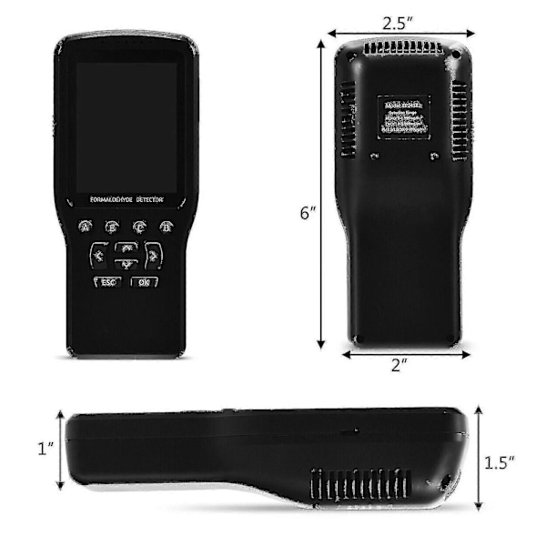 Ilmanlaadun valvontalaite Tarkka testaus Formaldehydi Hcho Tvoc Pm1/2.5/10 Fx Ty