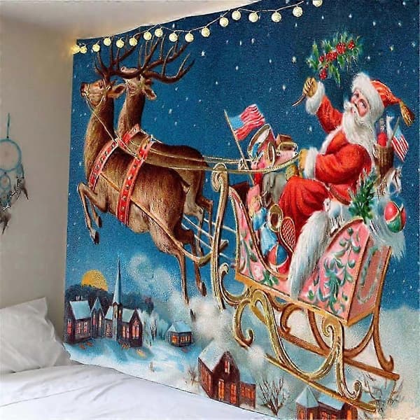Väggbonad med jultema för rum, 3D-polyestertapeter, studentrum 04 Santa Claus