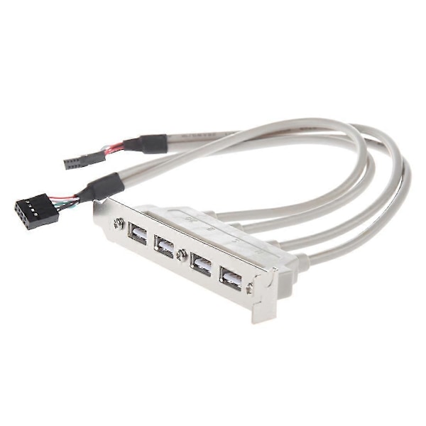Moderkort 4 Portar Usb 2.0 Till 9-Pin Header Bracket Förlängningskabel