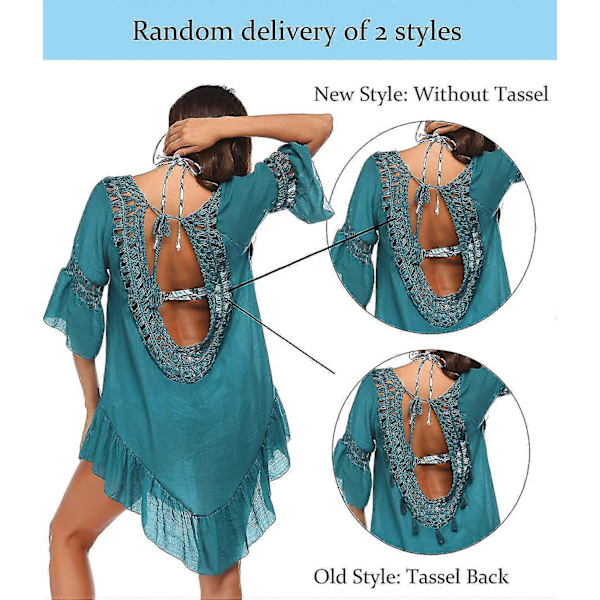 Badedragt Cover Up Dame Badedragt Kjole Plus Size Sexet Bikini Strand Tunika Top Sommer A c green L
