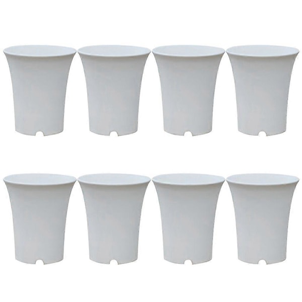 10 stk. sukkulenter blomsterpotte plastikpotter runde til hjemmekontor eller haveudsmykning - Ekstra lille (hvid)