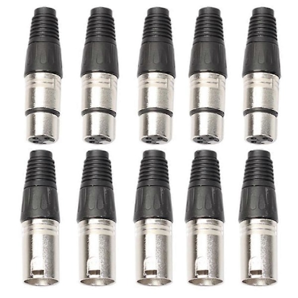 10 st XLR 3-pin Fe Mic Plugg O Mikrofonkabelkontakt