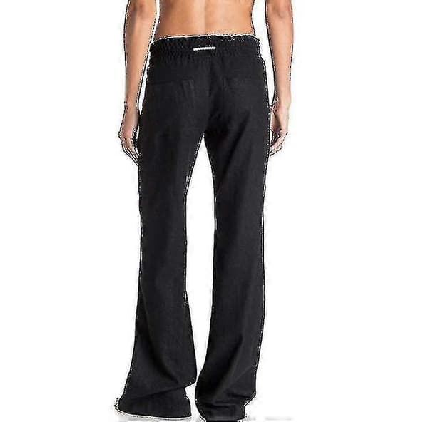 Dame Bomull Lin Bukser Strandbukse black L