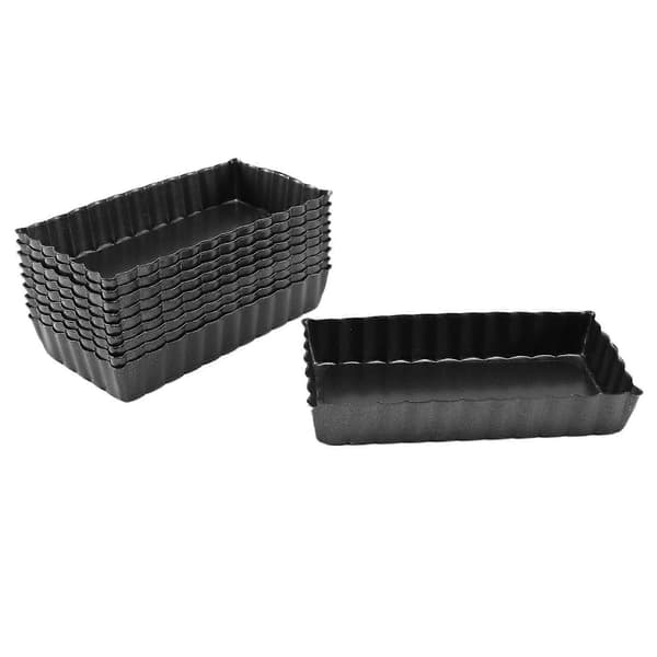 Rektangulær Non-stick Kakeform Mini Terteform Mini Paiform Avtakbar Bunn Nonstick Quiche Former Tung