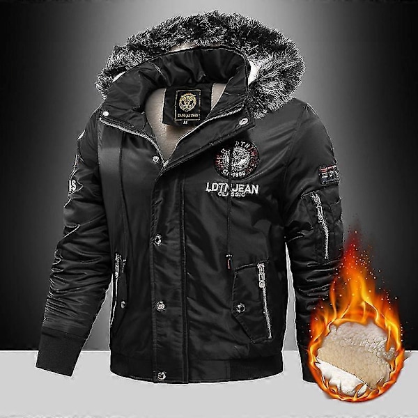 2023 Vinter Utomhus Varm Casual Dunjacka Parkas Kappa Oversize Plus Sammet Tjock Märke Håll Herr Svart Röd Vadderad Oversized Jacka red  JK26 4xL  FOR 185 CM 85KG