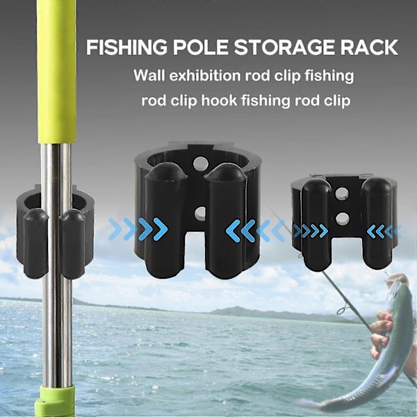 20 stykker vanlige fiskestavs oppbevaringsklips, fiskestavs holder oppbevaringsstativ, 2 stiler & 10 stk hver