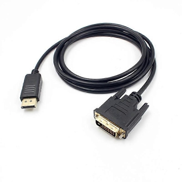 1.8M Displayport DP Hane till DVI Kabel Adapter 24+1 Pins Core Kabel Hög Klarhet 1080P