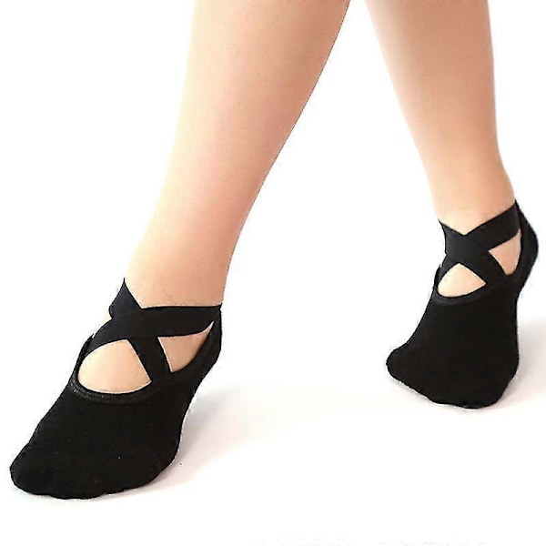 Naisten sukat, liukueste, baletti, liikunta, fitness, tanssi, voimistelu Black 5Pair