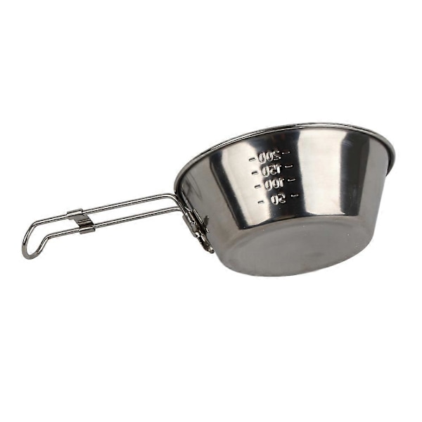 Sammenleggbar Campingskål Rustfritt Stål Flerbruks Bærbar Sammenleggbar Skål for Piknik BBQ 300ml