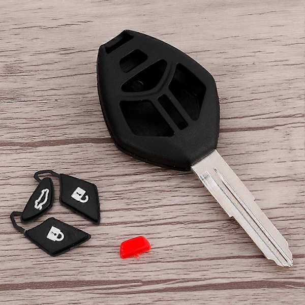 3+1 Knappars Svart Slitstark Bil Fjärrkontroll Smart Nyckel Fob Skal Passar Mitsubishi