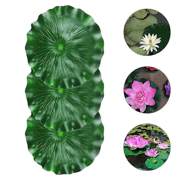 3 st Konstgjorda Lotusblad Livfulla Fiskdamm Lotusblad Akvariedekoration