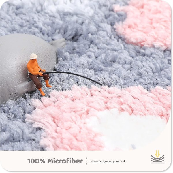 Tflycq19.6\" X 31.4\" Dyre Baderomsmatte Søt Baderomsmatte Sklisikker Myk Dusjmatte Mikrofiber Vannabsorberende Tykk Røff Gulvmatte, Maskinvaskbar