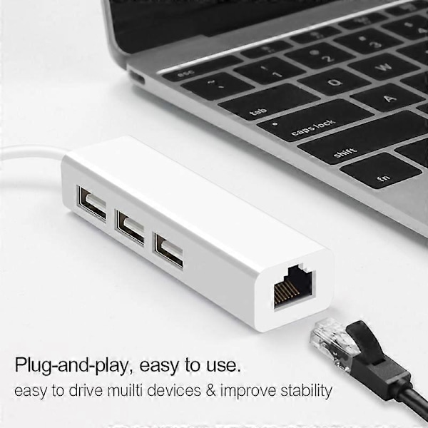 Kaksiporttinen USB Type-C 3 USB2.0 -porttia RJ45 Lan -verkkokortti Ethernet-sovitin Hub
