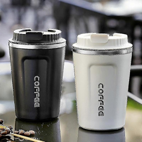 380/510 ml Kaffekrus i rustfrit stål Lækagesikker Termokande Rejsevandflaske Black 510ML