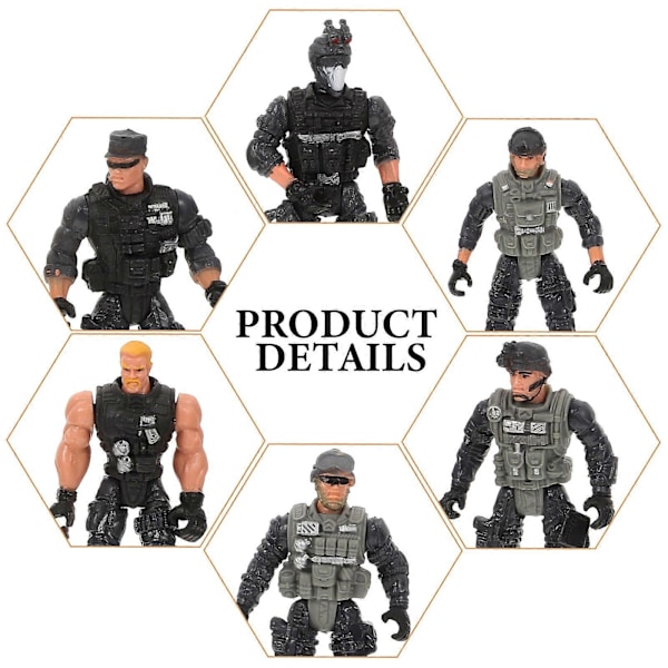 6 st Simulation Soldat Leksak Pedagogisk Leksak Vapen Leksak Modell Scen Leksaker