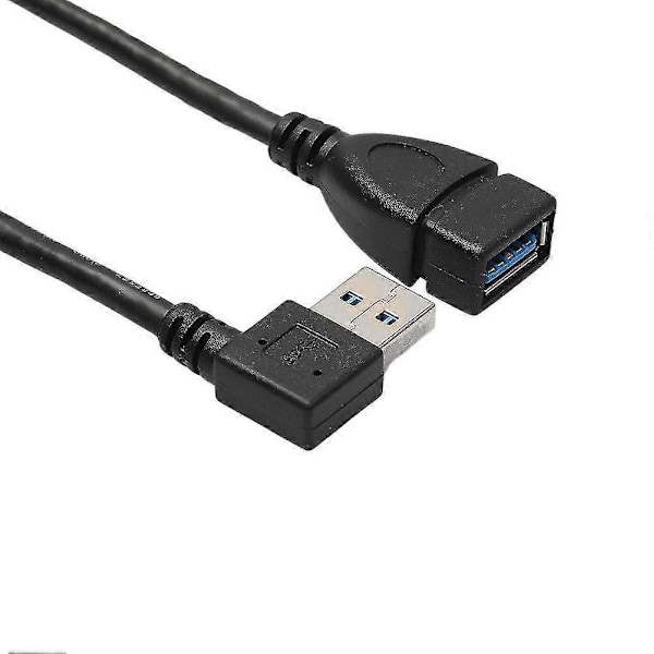 Usb 3.0 Vinkel 90 Graders Förlängningskabel Hane Till Hona Adapter Sladd Data Vänster