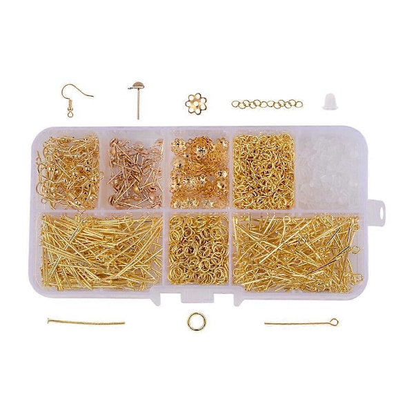 1 Set DIY Örhängen Tillbehör Handgjorda Örhängen Tillbehör Metall Örhängen Material (Gyllene)