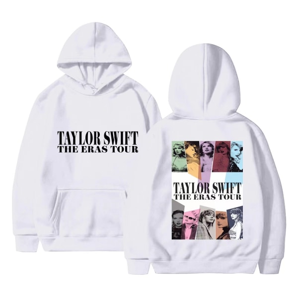2024 Europeiska och amerikanska sångerskan Taylor nya modet taylor swift enkla printed europeiska och amerikanska huvtröja för män och kvinnor white L