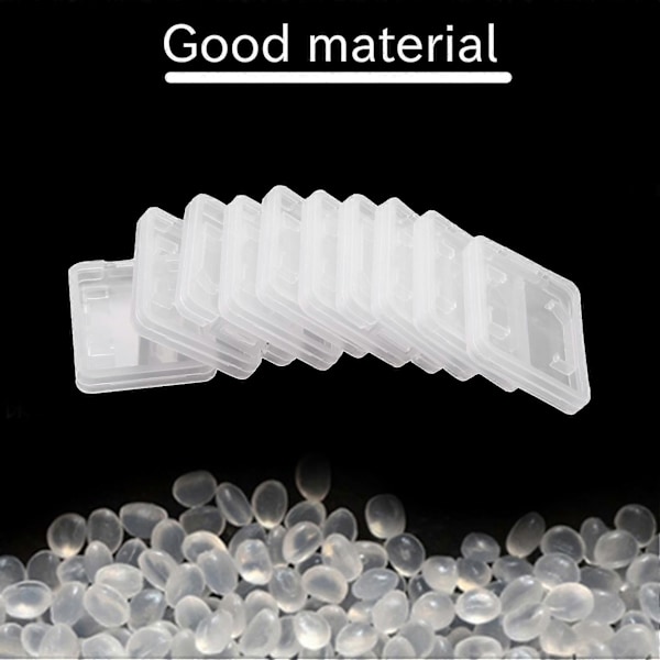 10 stk. Plastik Hukommelseskort Kortboks Etui SD SDHC XD MMC CF Opbevaringsetui Transparent