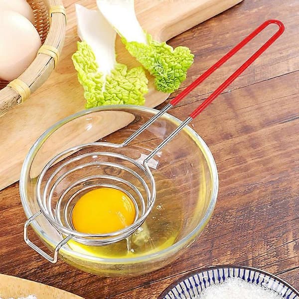 Eggeplomme-separator, eggedeler i rustfritt stål, 2 stk