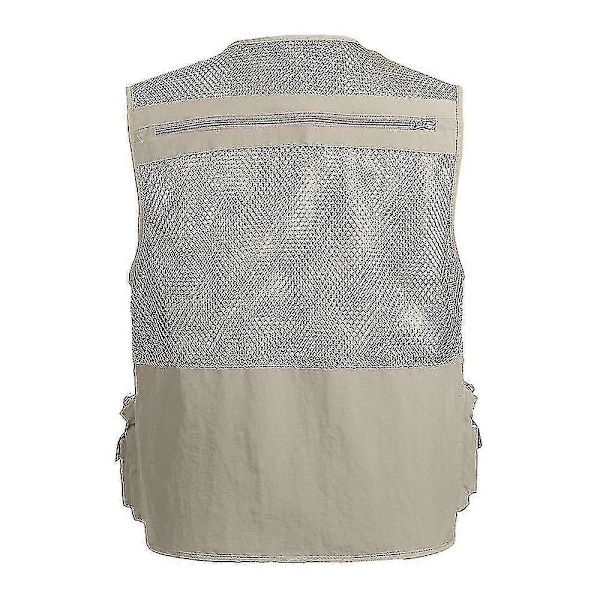Fiskevest Åndbar Fiske Rejse Mesh Vest Khaki 4XL