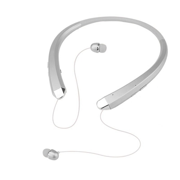 Päivitetyt langattomat niskapantasankaimet sisäänvedettävillä nappikuulokkeilla, melua vaimentavat stereo-kuulokkeet mikrofonilla treeniin, juoksuun ja ajamiseen Silver