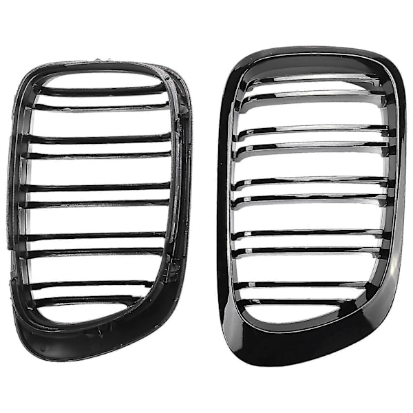 2 Par Blank Sort Dobbelte Fælge Grill M Style Modificeret Bage Lak Sort Grill Til E46 2 Døre
