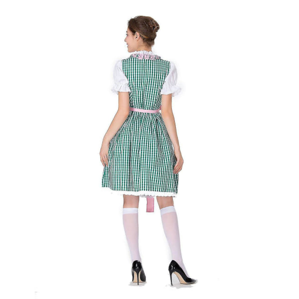 Snabb Leverans Dam Tysk Dirndl Klänning Kostymer För Bayersk Oktoberfest Halloween Karneval Green S