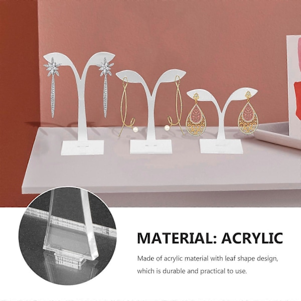6 stk. Akryl Øreringeholder Bladformet Displaystand Øreringe Displaystand