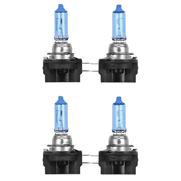 4x H11b 55w Bil Halogen Lys Pære Hovedlys Hvit 6000k Dc12v
