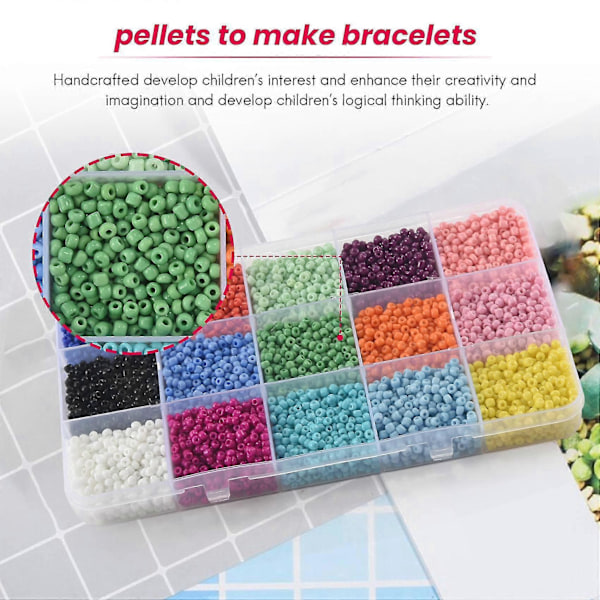 Ungefär 9000 st Färgglada Pärlor 3mm Glaspärlor För Smyckestillverkning Armband Halsband Present Till Barn