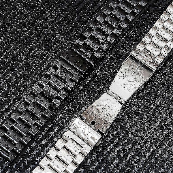 Passar för klockarmband i rostfritt stål Armband Dam Herr Solid Metall Klockarmband 16mm 18mm 20mm 22mm 24mm Armband Klockarmband Black 16mm