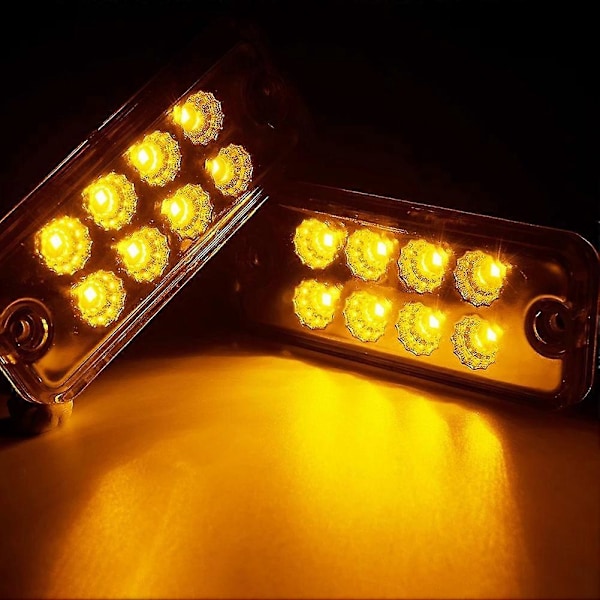 4x LED Sidomarkeringsljus Bil Extern Lampa Varnings Bakljus Indikator Släpvagn Lastbil Signal Klar