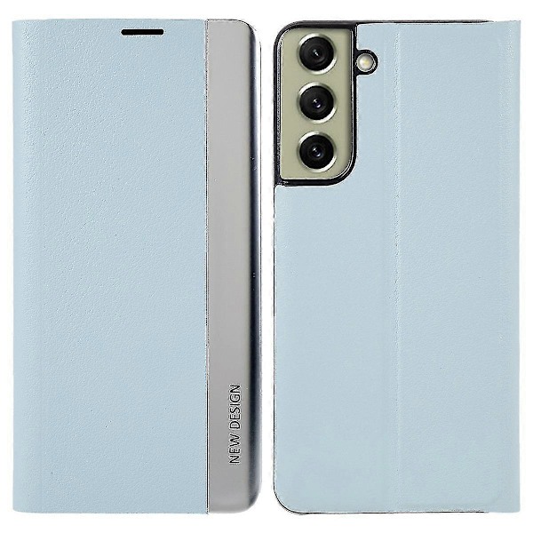 For Samsung S21 Fe Fjerde Generasjon Stativ Lærveske Light blue Style F Samsung Galaxy S21 FE