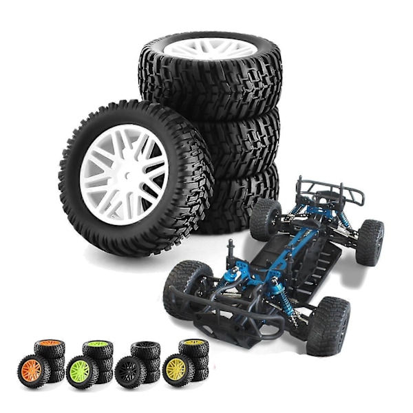 4kpl Rc 1/10 mittakaavan maastoauton renkaat ja vanteet 94166/94107/94106, vihreä