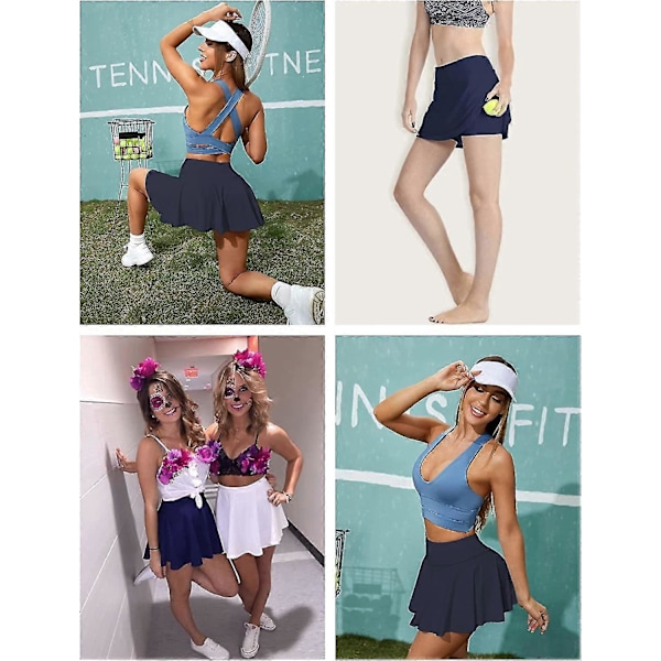 Tenniskjolar för dam. Simning Tennisshorts Kjolar Inbyggda Innershorts Bikini Hög midja S-2xl Style1 L