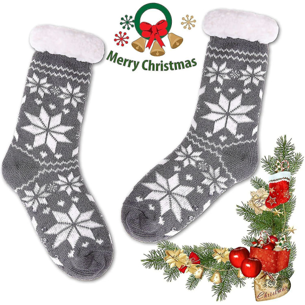 Damfleecefoder Fuzzy Soft Varm Winter Christmas Slipper Socks