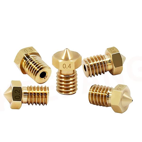 10 stk. 3D-printerdele M6 Messingdyse til 1,75/3,0 mm V5 V6 Hotend Ekstruder