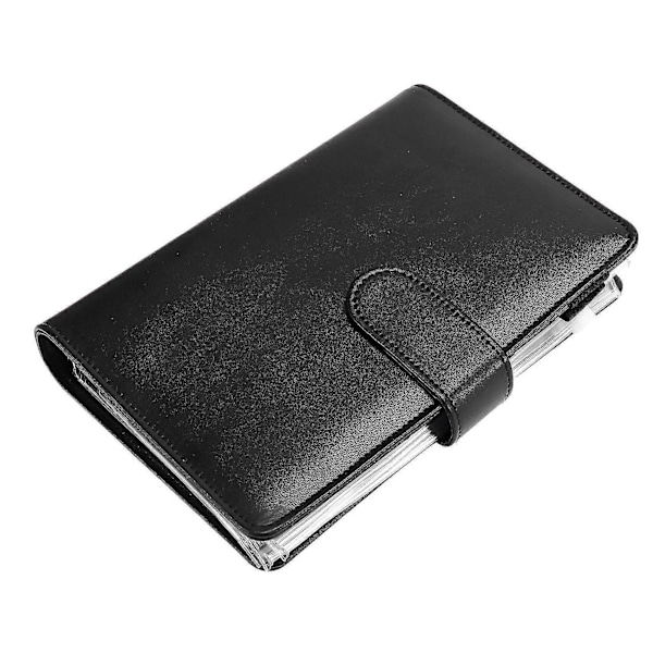 A6 PU Læder Binder Budget Planner Organizer, Med Budgetark, Lynlåslommer, Opsparing Kontant Kuvert