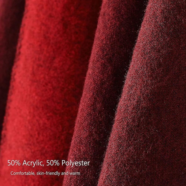 Sjal Reversibel Ensfarget Åpen Front Cardigan Wrap For Kvinner red