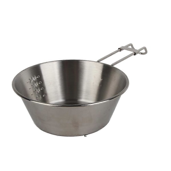 Camping Foldeskål Rustfrit Stål Multipurpose Bærbar Foldbar Skål til Picnic BBQ 300ml