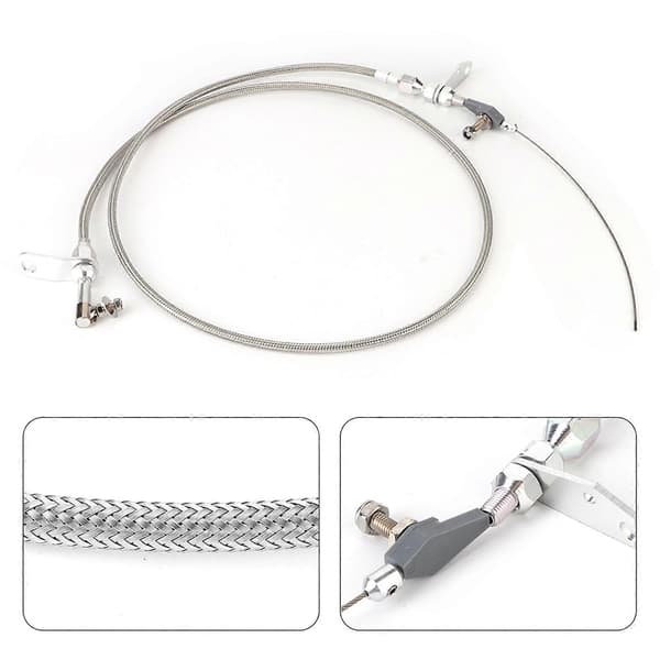 Transmission Kickdown Kabel Kit Rustfrit Stål Flettet Kick Down Detent Passer til Chrysler 904