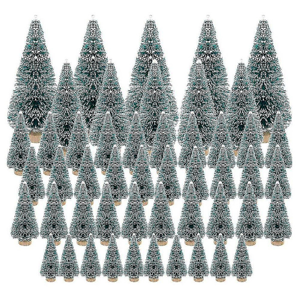 50 Stykker Miniatyr Kunstig Juletre Lite Snøfrost Tre Furu Juletre DIY Fest
