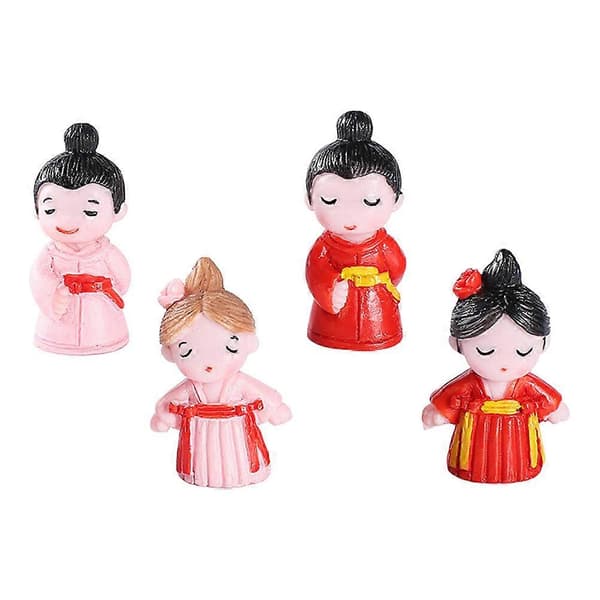 4 st Miniatyr Par Figurer Mini Figur Staty Mikrolandskap Ornament