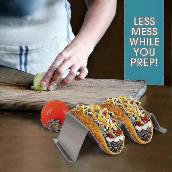 4 Pakker Taco Holdere Rustfrit Stål Taco Stativ Bakke Stil